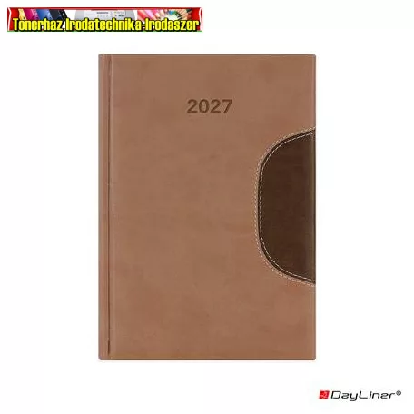 DAYLINER Memphis határidőnapló, naptár, tervező, B/5 heti barna-csokoládé (2027 évi) (agenda)