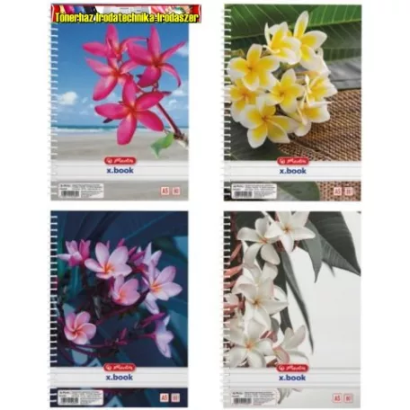 Herlitz spirálfüzet Flowers A/5-ös vonalas 80 lapos. Vegyes mintával