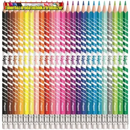 MAPED Color'Peps Oops Színes ceruza készlet, háromszügletű, radírozható,  24 különböző színben