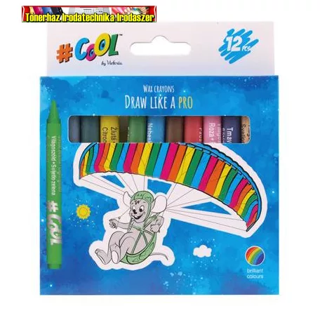 Zsírkréta, kerek, COOL BY VICTORIA, 12 különböző szín