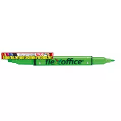   FLEXOFFICE Szövegkiemelő, 1,0/4,0 mm, kétvégű,  "HL01", zöld