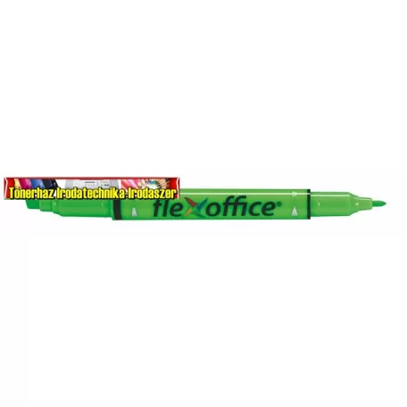 FLEXOFFICE Szövegkiemelő, 1,0/4,0 mm, kétvégű,  "HL01", zöld