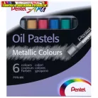 Pentel olajpasztell kréta készlet, PHN-M6 6 klf., metál szín