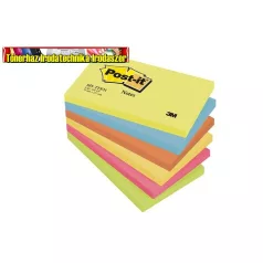   3M POST-IT Öntapadó jegyzettömb, 76x127 mm, 6x100 lap,  energikus színek