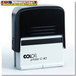 Bélyegző, COLOP Printer C 40 fekete ház, kék lenyomat