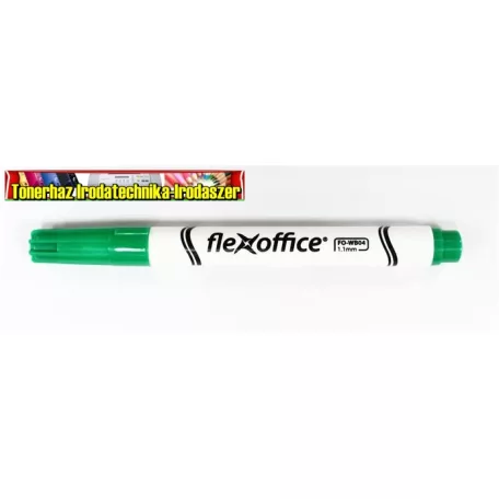 FLEXOFFICE WB04 Táblamarker, 1,1 mm, kúpos, zöld (vékony)