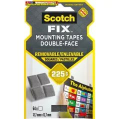   3M SCOTCH Removable Ragasztó négyzetek, kétoldalas, eltávolítható, 12,7x12,7 mm, ( 7100263583) (LP108ST64)