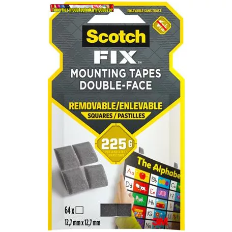 3M SCOTCH Removable Ragasztó négyzetek, kétoldalas, eltávolítható, 12,7x12,7 mm, ( 7100263583) (LP108ST64)