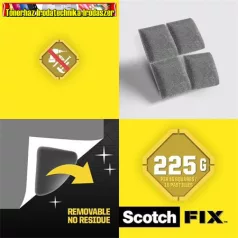   3M SCOTCH Removable Ragasztó négyzetek, kétoldalas, eltávolítható, 12,7x12,7 mm, ( 7100263583) (LP108ST64)