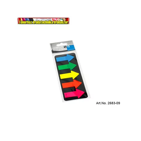 Info 2683-09 Jelölőcímke 25x45mm, 5x25lap, nyíl Gln kék zöld sárga narancssárga rózsaszín