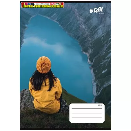 Füzet, tűzött, A5, vonalas, 32 lap, 4-8. osztály, COOL BY VICTORIA, Yellow jacket, 21-32
