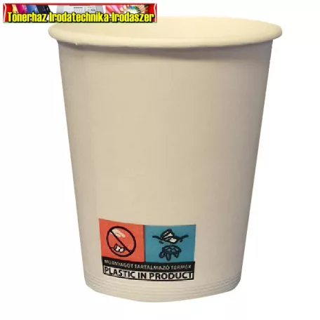 Pohár eldobható papír 1,8dl fehér 70mm automatás 60 db/csomag (papírpohár)