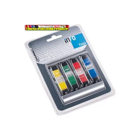 Oldaljelölő adagolóval Info Notes Info Flag műanyag 12,5x43 mm 4x36 lapos vegyes színek (7739-18)