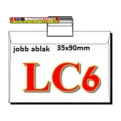   LC/6 szilikonos boriték jobb ablak 35x90mm 1000 db/dob 114x162mm (LC6)