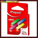 MAPED Tűzőkapocs, 26/6 800db/dob színes