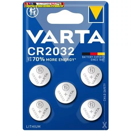 Varta CR2032 gombelem (5db-os kiszerelés) DB-ÁR