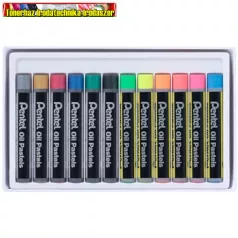   Pentel PHN-MF12  olajpasztell kréta készlet, 12 klf., fluoreszkáló metál szín