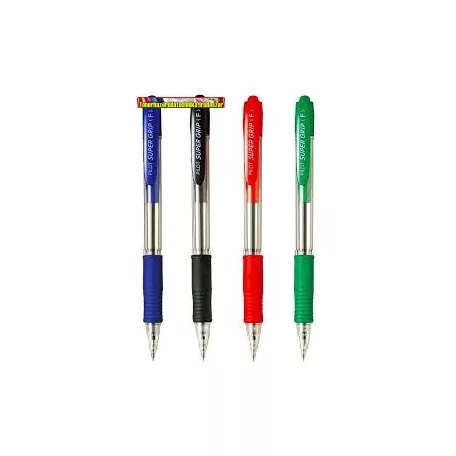 PILOT  Super Grip F Golyóstoll, 0,7mm (0,27mm vonalvastagság) nyomógombos kül. színben (BPGP-10R-F)