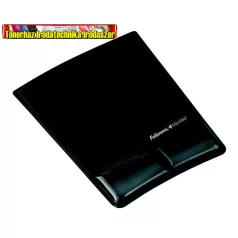   FELLOWES Egéralátét csuklótámasszal,  Health-V Crystal, fekete (CRC91823)