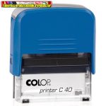 Bélyegző, COLOP Printer C 40 kék ház, kék lenyomat