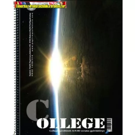 Spirálfüzet College A/4-es vonalas 80 lapos perforált lyukasztott