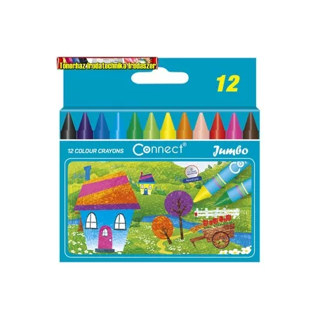 Zsírkréta CONNECT Jumbo, 12db-os készlet, 11mm-es átmérő