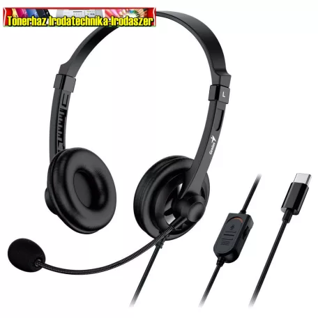 Genius HS-230U Headset Black (fejhallgató) (usb-c)