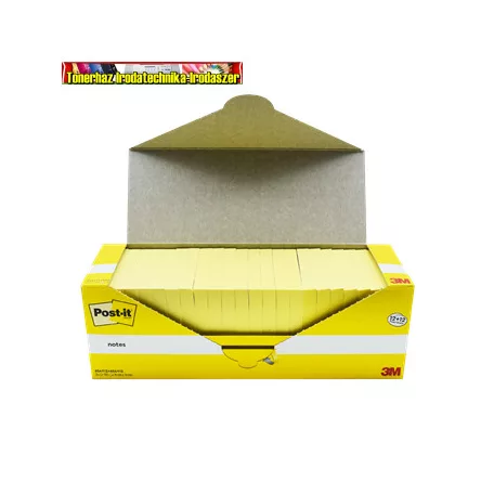 3M 654 Post-It, sárga Jegyzettömb öntapadó, 76x76mm, 100lap/tömb  (49736)