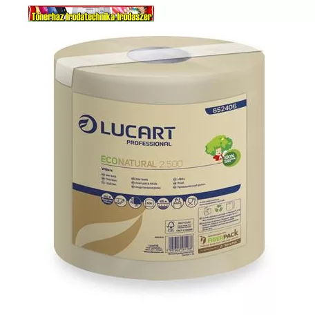 LUCART ECONATURAL 2.500 Kéztörlő, tekercses, 2 rétegű, 500lap/tek  havanna barna 852406