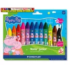 Zsírkréta, hatszögletű, jumbo, STAEDTLER „Noris® junior 224”, Peppa malac, 12 szín/dob