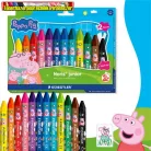 Zsírkréta, hatszögletű, jumbo, STAEDTLER „Noris® junior 224”, Peppa malac, 12 szín/dob