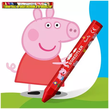 Zsírkréta, hatszögletű, jumbo, STAEDTLER „Noris® junior 224”, Peppa malac, 12 szín/dob