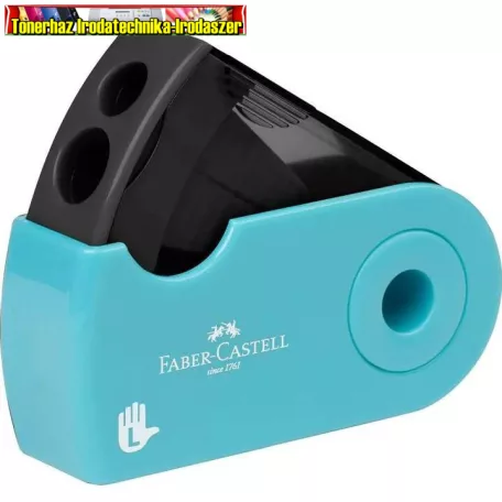 Faber-Castell hegyező bicska 2 lyukú BALKEZES türkiz színben