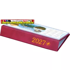   Naptár, asztali, fekvő,  CSÍZIÓ, Öko, bordó (2027 évi)