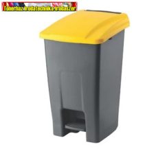Szemetes kuka pedálos műanyag 50 literes antracit/sárga UP227-214