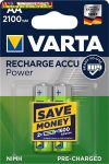   VARTA Power  tölthető elem, AA ceruza, 2x2100 mAh, előtöltött, (tölthető elem)