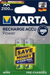VARTA Power  tölthető elem, AA ceruza, 2x2100 mAh, előtöltött, (tölthető elem)