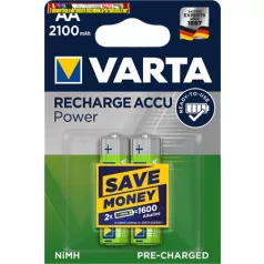   VARTA Power  tölthető elem, AA ceruza, 2x2100 mAh, előtöltött, (tölthető elem)