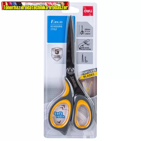 Deli Ergo olló irodai 21 cm (rozsdamentes, teflon felület) (Deli 77757)
