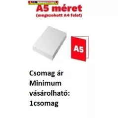   Fénymásolópapír  A/5 80gr  500ív=1cs. (A5 mérete:148 x 210 mm) -  csomagra vásárolható -