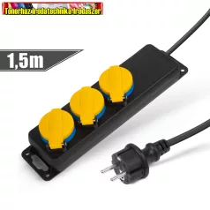   20223C Kültéri elosztó fedéllel - 1,5 m - 3 x 230V - 3 x 1,5 mm2, gumi - IP44