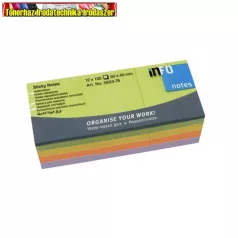   Öntapadó jegyzettömb 50x40mm élénk vegyes színek SPRING 5653-76 (12db/csom) info notes (51x38;40X50) (100lap/db)