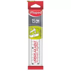   MAPED Study Unbreakable vonalzó, műanyag, törhetetlen, 15 cm, átlátszó