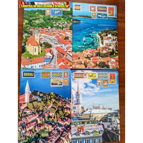 Füzet, A4, kockás, LIPAMILL A/4 40 lapos Postcard (A/4) (87-32) (87-40)