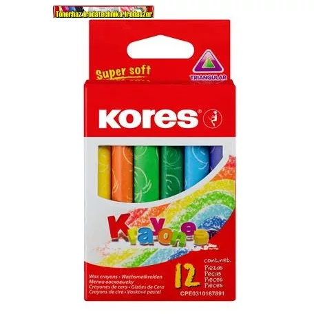 Kores Zsírkréta, háromszögletű ,12 darabos