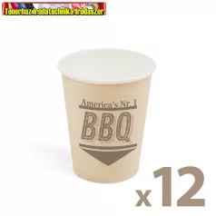 Pohár eldobható papír -BBQ - 2,5dl 12 db/csomag 58237D