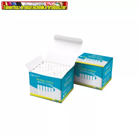 Táblakréta kerek fehér pormentes, 100 db CONNECT
