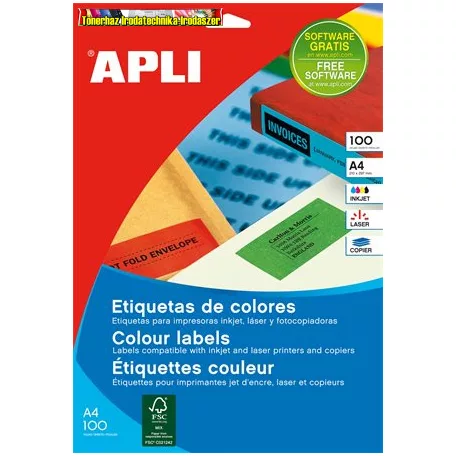 Apli 3 pályás etikett, 70 x 37 mm, 24címke/lap 100lap/dob kék /LCA11835/
