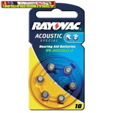 Rayovac 10 1.45V 105mA hallókészülék gombelem 6db/cs