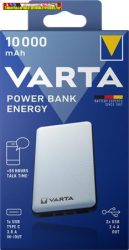 VARTA Hordozható akkumulátor, 10000 mAh ( powerbank ; ki- és bemenet: 1xUSB-C 3.0 A ; kimenet: 2x USB 2.4 A )